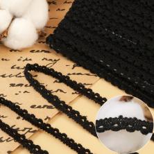 Тесьма лен   8мм арт.597 черный