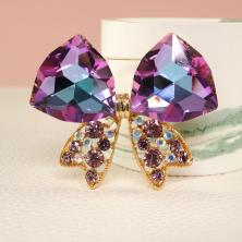 Брошь со стразами и кристаллами 