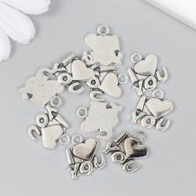 Подвеска "Сердечко. I Love you!" 15*16мм арт.9892661 серебро