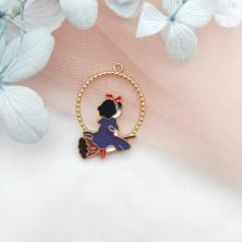 Подвеска "Маленькая ведьма" 20*30мм арт.ИВ-72 эмаль/золото