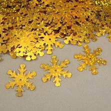 Пайетки-голограмма "Снежинка" 25мм арт.ФУ-3367 золото