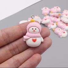 Подвеска акрил "Снеговик" 20*30мм арт.ИВ-55 микс