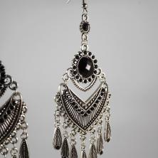 Серьги металл 3*10см арт.ИВ-482 т.серебро/черный