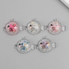 Подвеска акрил светится в темноте "Рыбка" 30*26*10мм арт.10715286 микс