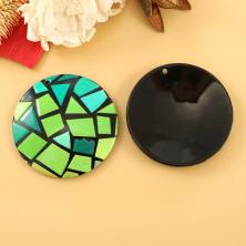 Подвеска акрил "Круг Мозайка" 42мм арт.ИВ-62 зеленый микс