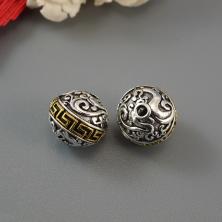 Бусины металл 11,5мм арт.ИВ-505 никель/золото