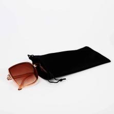 Футляр для очков на затяжке 17,5*9*0,5см арт.9395384 черный (с салфеткой)