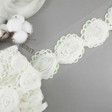 Тесьма на сетке 55мм с пайетками арт.806 белый