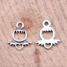 Подвеска "Ангел" 12*14мм арт.ИВ-255 ант.серебро (нержавеющая сталь)