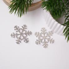 Кабошон металл "Снежинка" 35мм арт.258-864 серебро