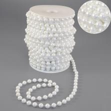 Бусы на елку  8мм арт.ФУ-7381 белый