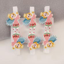 Прищепки "Ангелочек" 35*7мм арт.103449 розовый (6шт)