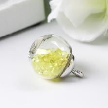 Подвеска стекло "Шар" 16мм арт.3924284 салатовый