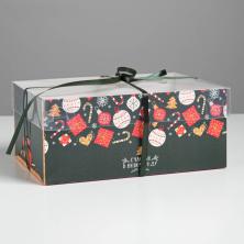 Коробка для капкейка 23*16*10см "Счастья в Новом году!" арт.5080540