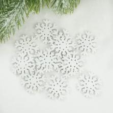 Декор дерево "Снежинка" 40мм арт.25-300 белый (20шт)