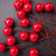 Ягоды на проволоке d- 1,0см 5см арт.SF-7799 красный №29