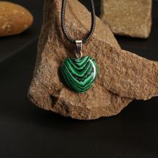 Кулон "Сердце" 20*27мм с камнем авантюрин арт.ИВ-282