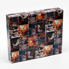 Коробка сборная крышка-дно с окном "Санта" 37*32*7см арт.7068219
