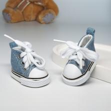 Кеды для кукол 50*30мм арт.ИВ-590 голубой джинс