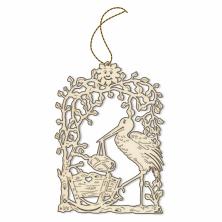 Заготовка дерево Mr.Carving "Аист у колыбели" 20см арт.AD-033