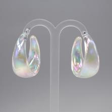 Серьги-кольца d-3,8см арт.ИВ-454 перламутр (акрил)