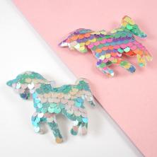 Патч "Единорог" с пайетками 6*6см арт.ИВ-547 ассорти