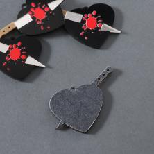 Подвеска акрил "Нож в сердце" 55*33мм арт.10715359 зеркальный