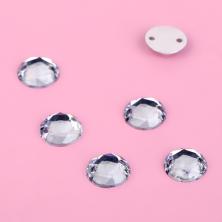 Камни пришивные "Круг" 8*3мм арт.ФУ-8417 Crystal
