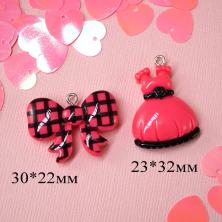 Подвеска акрил "Аксессуары" арт.ИВ-447 розовое ассорти