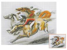 ДК-386 "Скачки" Схема для вышивания "Домашняя коллекция" А3 185*230кл