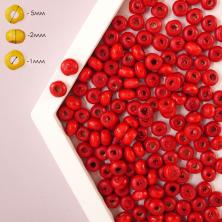 Бусины дерево 05*3*1,5мм отв.1мм арт.ИВ-886 красный (400шт)