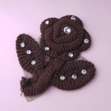 Украшение вязанное 190*165мм со стразами "Цветы" арт.CLM-0730