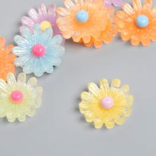 Кабошон "Ромашки" 25*25мм арт.9236112 ассорти