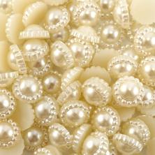 Полубусины "Цветок" 12мм арт.SF-1462 128-кремовый (30гр)