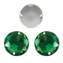 Камни пришивные "Круг" 12мм 2-зеленый