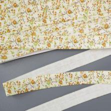 Косая бейка стрейч "Цветочки" 15мм арт.456 ФАСОВКА