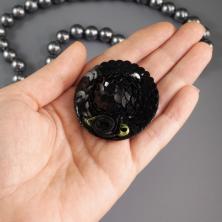 Шляпка  4,5см с пайетками и зажимом арт.L-006