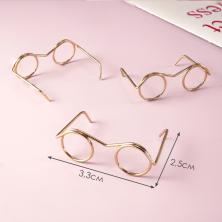 Очки круглые 3,3см без стекла арт.ИВ-920 золото