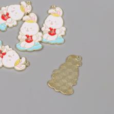 Подвеска "Зайчик со стрелой в сердце" 28*17мм арт.10715347