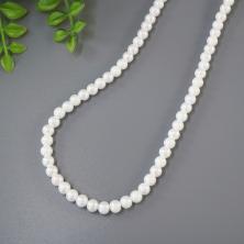 Бусины керамика 6мм 38см арт.ИВ-832 белый AB (68бусин)