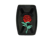 Термоаппликация "Роза" 70*50мм арт.S-3339 хаки/красный