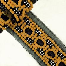 Тесьма с бусинами и стразами 80мм арт.MLS-1004