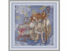 "М.П.Студия" арт.РК-513 "Оберегая детский сон" Набор для вышивания мулине на дизайн. канве 26*26см