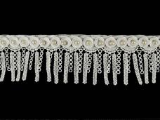 Кружево гипюр  70мм с бусинами арт.H-4