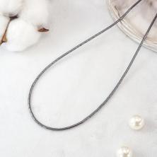 Бусины "Гематит" "Трубочки" 4*2мм 38см арт.ФУ-11900 (94бусины) т.серебро