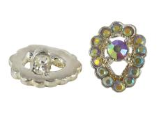 Пуговица со стразами 20мм арт.8840 серебро