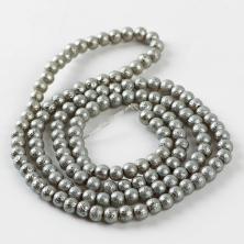 Бусины стекло 6мм 80см арт.10103744 серебро (140бусин)