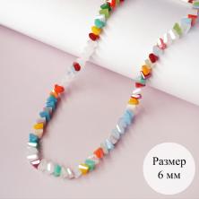 Бусины гран.стекло "Треугольник" 6мм ИВ-1162 ярк.микс(85б.)