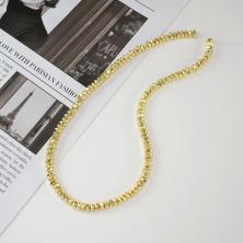 Бусины из натурального камня "Гематит" "Шайба" гранен. 6*3мм 39см арт.ФУ-11962 св.золото (120бусин)