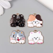 Подвеска "Котик" 17*18мм арт.10428539 золото/микс